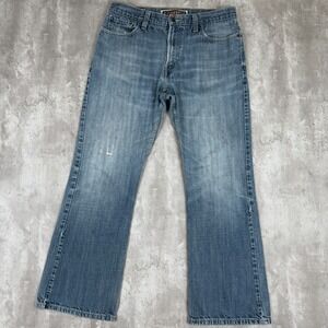 Levis 527 Jeans Mens 36x32 Denim Low Rise Boot Cut Distressed Faded Classic Y2K